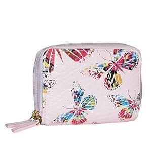 Buxton Womens RFID Accordion Double zip Butterfly 🦋 wallet
